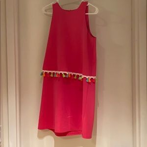 ASOS hot pink dress with colored tassels